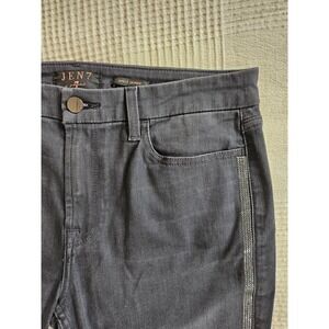 JEN7 Ankle Skinny Jeans Rhinestone Embellished Dark Wash Denim Womens 8